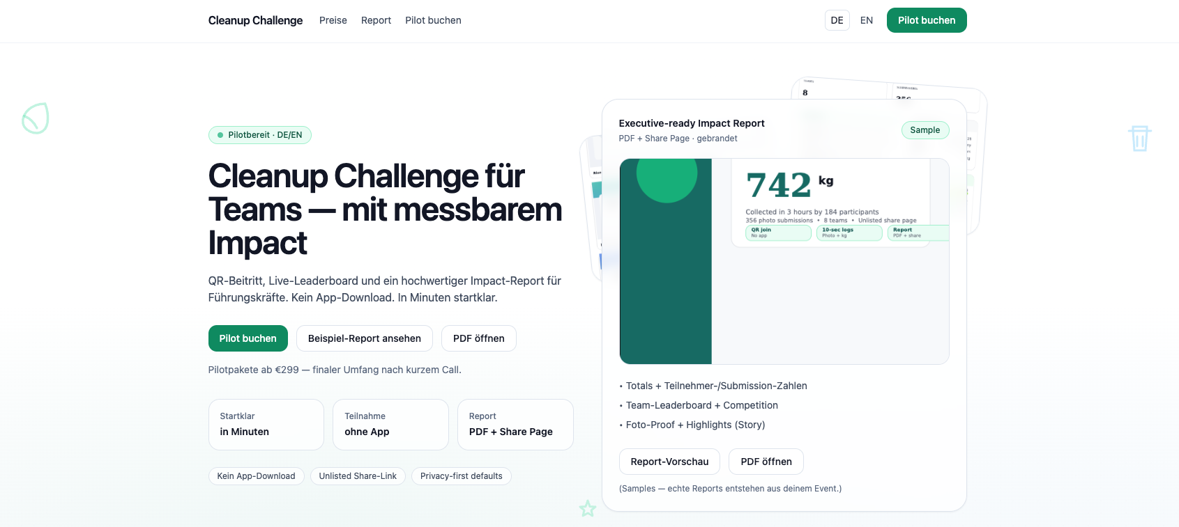 Screenshot of Cleanup Challenge